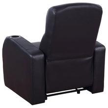 Load image into Gallery viewer, Coaster Cyrus Upholstered Track Arm Recliner Black