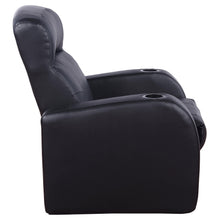 Load image into Gallery viewer, Coaster Cyrus Upholstered Track Arm Recliner Black