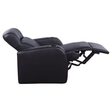 Load image into Gallery viewer, Coaster Cyrus Upholstered Track Arm Recliner Black