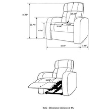 Load image into Gallery viewer, Coaster Cyrus Upholstered Track Arm Recliner Black
