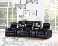 Load image into Gallery viewer, Coaster Cyrus Upholstered Track Arm Recliner Black