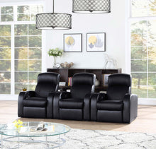 Load image into Gallery viewer, Coaster Cyrus Upholstered Track Arm Recliner Black