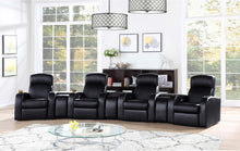 Load image into Gallery viewer, Coaster Cyrus Upholstered Track Arm Recliner Black