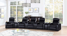 Load image into Gallery viewer, Coaster Cyrus Upholstered Track Arm Recliner Black