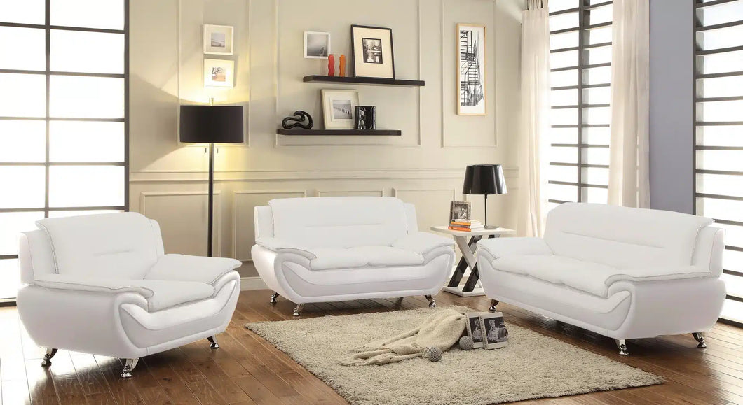 6000 White Sofa Set (2 PC)
