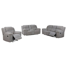 Load image into Gallery viewer, Coaster Gilson 3-piece Chenille Upholstered Reclining Sofa Set Grey