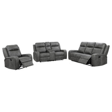 Load image into Gallery viewer, Coaster Raelynn 3-piece Upholstered Reclining Sofa Set Grey