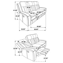 Load image into Gallery viewer, Coaster Raelynn 3-piece Upholstered Reclining Sofa Set Grey
