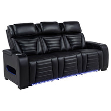 Load image into Gallery viewer, Coaster Zuma 2-Piece Dual Power Reclining Sofa Set with Bluetooth Black