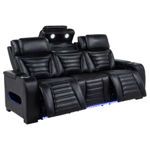 Load image into Gallery viewer, Coaster Zuma 2-Piece Dual Power Reclining Sofa Set with Bluetooth Black