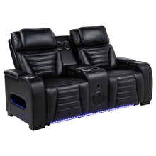 Load image into Gallery viewer, Coaster Zuma 2-Piece Dual Power Reclining Sofa Set with Bluetooth Black