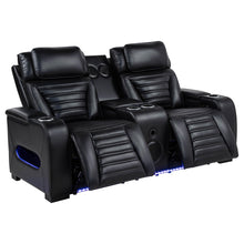 Load image into Gallery viewer, Coaster Zuma 2-Piece Dual Power Reclining Sofa Set with Bluetooth Black
