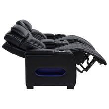 Load image into Gallery viewer, Coaster Zuma 2-Piece Dual Power Reclining Sofa Set with Bluetooth Black