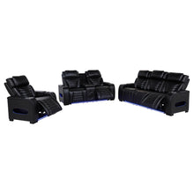 Load image into Gallery viewer, Coaster Zuma 3-Piece Dual Power Reclining Sofa Set with Bluetooth Black
