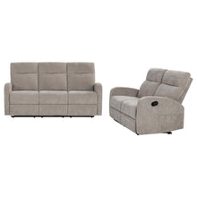 Load image into Gallery viewer, Coaster Hamilton 2-piece Chenille Manual Reclining Sofa Set Sand