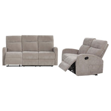 Load image into Gallery viewer, Coaster Hamilton 2-piece Chenille Manual Reclining Sofa Set Sand