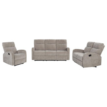 Load image into Gallery viewer, Coaster Hamilton 3-piece Chenille Manual Reclining Sofa Set Sand