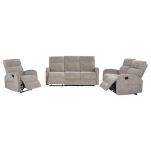 Load image into Gallery viewer, Coaster Hamilton 3-piece Chenille Manual Reclining Sofa Set Sand
