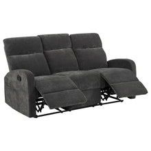Load image into Gallery viewer, Coaster Hamilton 2-piece Chenille Manual Reclining Sofa Set Charcoal Grey