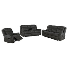 Load image into Gallery viewer, Coaster Lawrence 3-piece Upholstered Reclining Sofa Set Charcoal