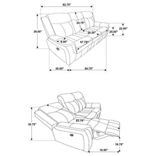 Load image into Gallery viewer, Coaster Lawrence 3-piece Upholstered Reclining Sofa Set Charcoal