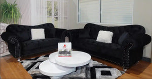 6057 Black Sofa Set