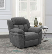 Load image into Gallery viewer, Coaster Bahrain Upholstered Power Glider Recliner Charcoal
