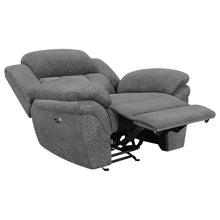Load image into Gallery viewer, Coaster Bahrain Upholstered Power Glider Recliner Charcoal