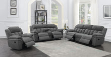 Load image into Gallery viewer, Coaster Bahrain Upholstered Glider Recliner Charcoal