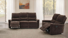 Load image into Gallery viewer, Coaster Navarro 2-piece Upholstered Reclining Sofa Set Dark Brown