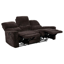 Load image into Gallery viewer, Coaster Navarro 2-piece Upholstered Reclining Sofa Set Dark Brown