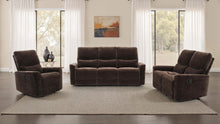 Load image into Gallery viewer, Coaster Navarro 3-piece Upholstered Reclining Sofa Set Dark Brown