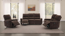 Load image into Gallery viewer, Coaster Navarro 3-piece Upholstered Reclining Sofa Set Dark Brown