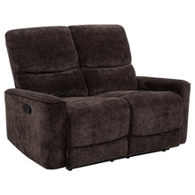 Load image into Gallery viewer, Coaster Navarro 3-piece Upholstered Reclining Sofa Set Dark Brown