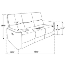 Load image into Gallery viewer, Coaster Navarro 3-piece Upholstered Reclining Sofa Set Dark Brown