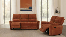 Load image into Gallery viewer, Coaster Navarro 2-piece Upholstered Reclining Sofa Set Orange