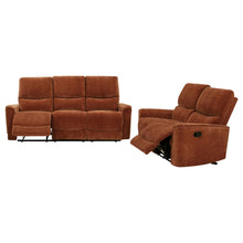 Load image into Gallery viewer, Coaster Navarro 2-piece Upholstered Reclining Sofa Set Burnt Orange