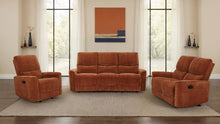 Load image into Gallery viewer, Coaster Navarro 3-piece Upholstered Reclining Sofa Set Burnt Orange