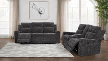 Load image into Gallery viewer, Coaster Kennett 2-piece Chenille Power Reclining Sofa Set Dark Grey