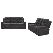 Load image into Gallery viewer, Coaster Kennett 2-piece Chenille Power Reclining Sofa Set Dark Grey