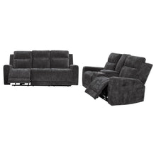 Load image into Gallery viewer, Coaster Kennett 2-piece Chenille Power Reclining Sofa Set Dark Grey
