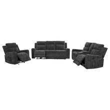 Load image into Gallery viewer, Coaster Kennett 3-piece Chenille Power Reclining Sofa Set Dark Grey