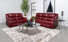 Load image into Gallery viewer, Coaster Camila 2-piece Upholstered Reclining Sofa Set Red