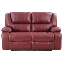 Load image into Gallery viewer, Coaster Camila 2-piece Upholstered Reclining Sofa Set Red