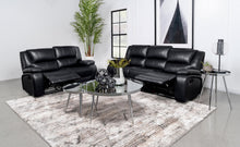 Load image into Gallery viewer, Coaster Camila 2-piece Upholstered Reclining Sofa Set Black
