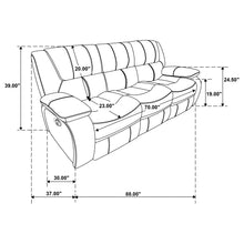 Load image into Gallery viewer, Coaster Camila 3-piece Upholstered Reclining Sofa Set Black