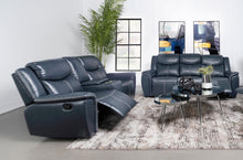 Load image into Gallery viewer, Coaster Sloane 2-piece Upholstered Reclining Sofa Set Blue