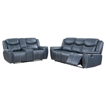 Load image into Gallery viewer, Coaster Sloane 2-piece Upholstered Reclining Sofa Set Blue