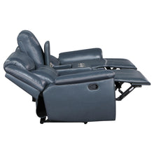Load image into Gallery viewer, Coaster Sloane 2-piece Upholstered Reclining Sofa Set Blue