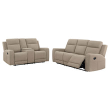 Load image into Gallery viewer, Coaster Brentwood 2-piece Upholstered Reclining Sofa Set Taupe